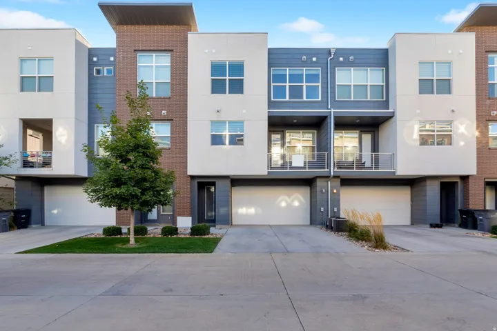 Modern architectural design with a flat roofline and multi-toned facade