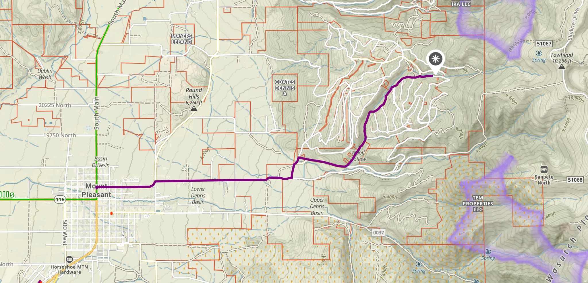 Plat Map. Illustrating property boundaries and geographic features