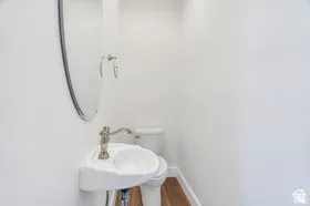 Convenient half bath for guests