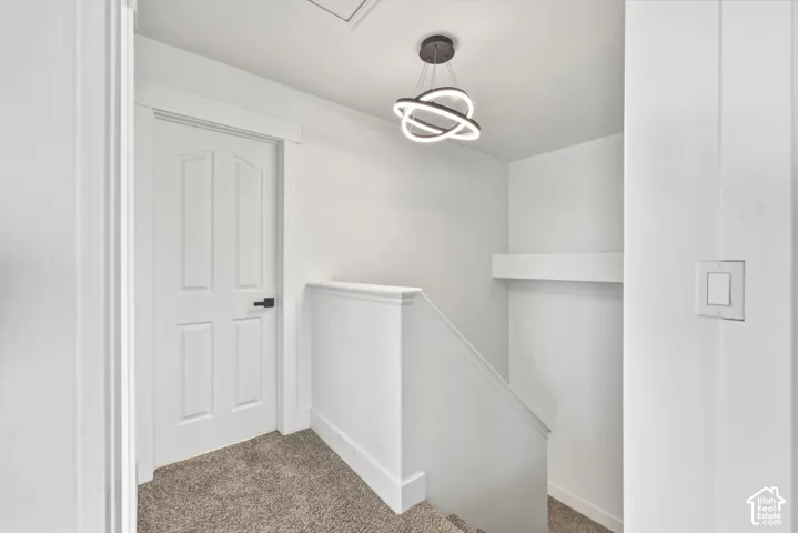 Upper landing with carpeted flooring