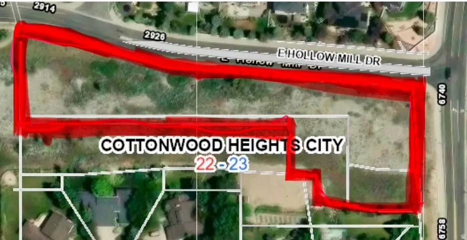 Property Boundary Map. Illustrating the property's perimeter within Cottonwood Heights City