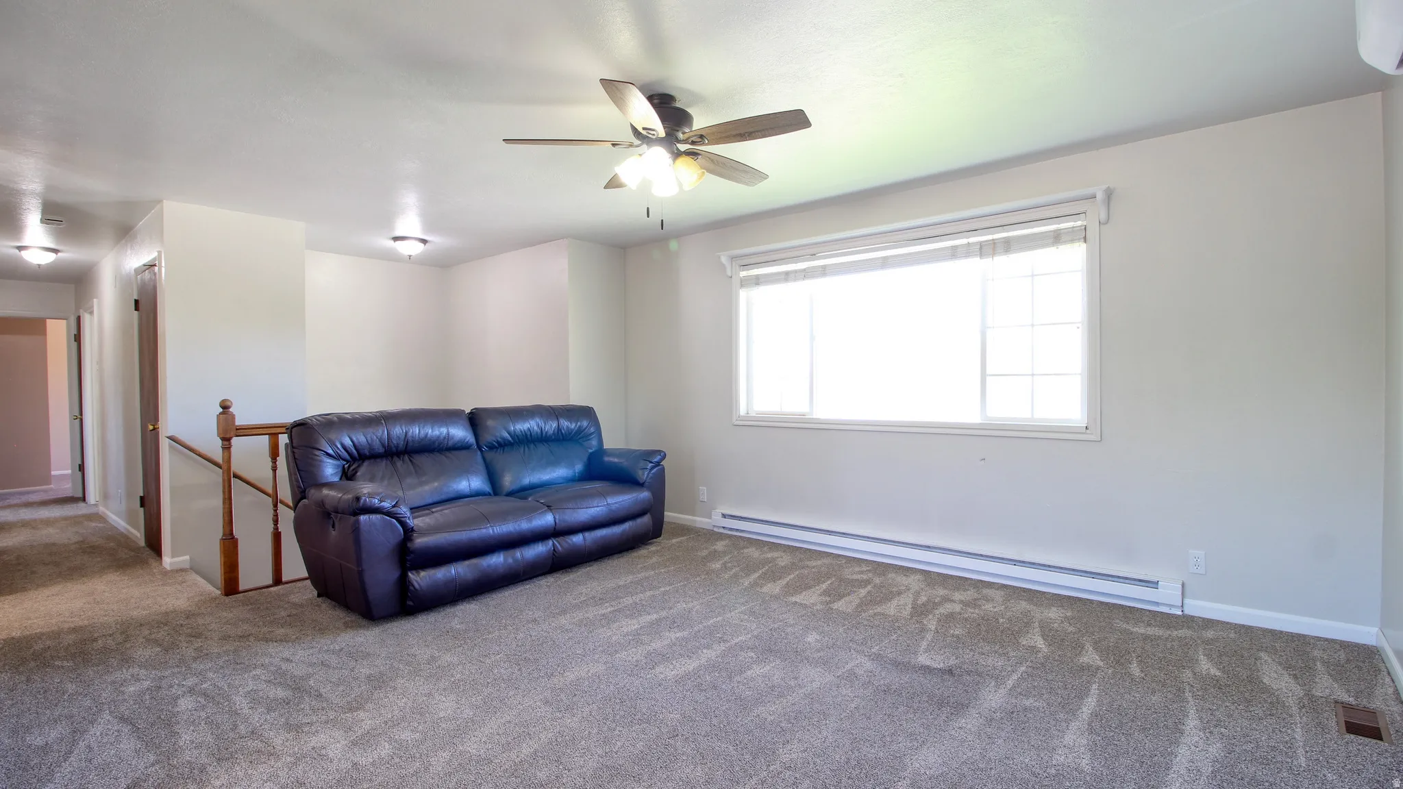 Front room with new carpet