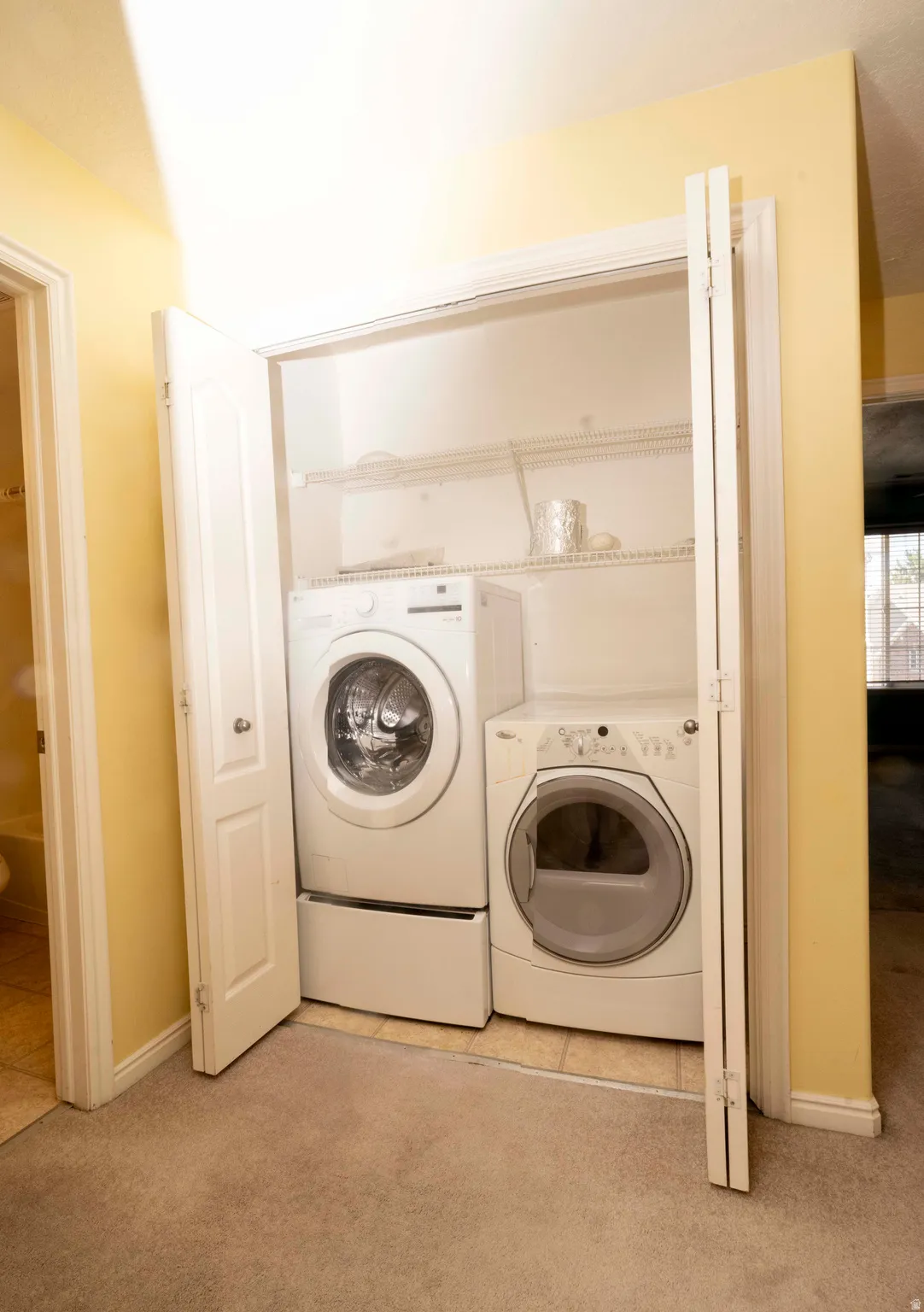 Laundry located near bedrooms