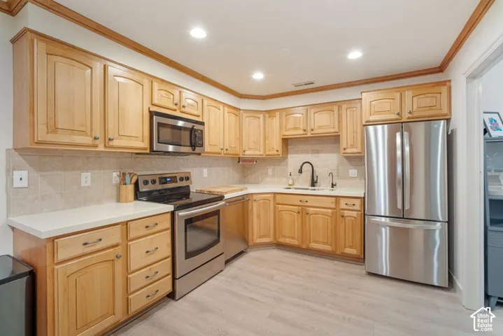 Spacious kitchen with stainless steel appliances