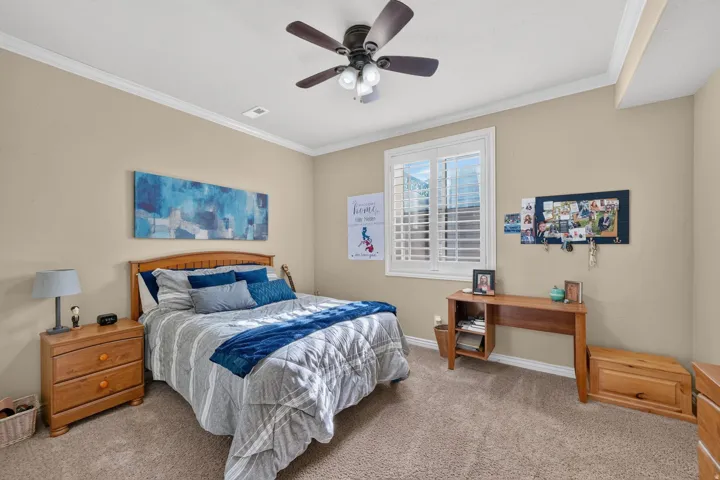 First basement bedroom with huge walk in closet, lots of natural light, and storage closet