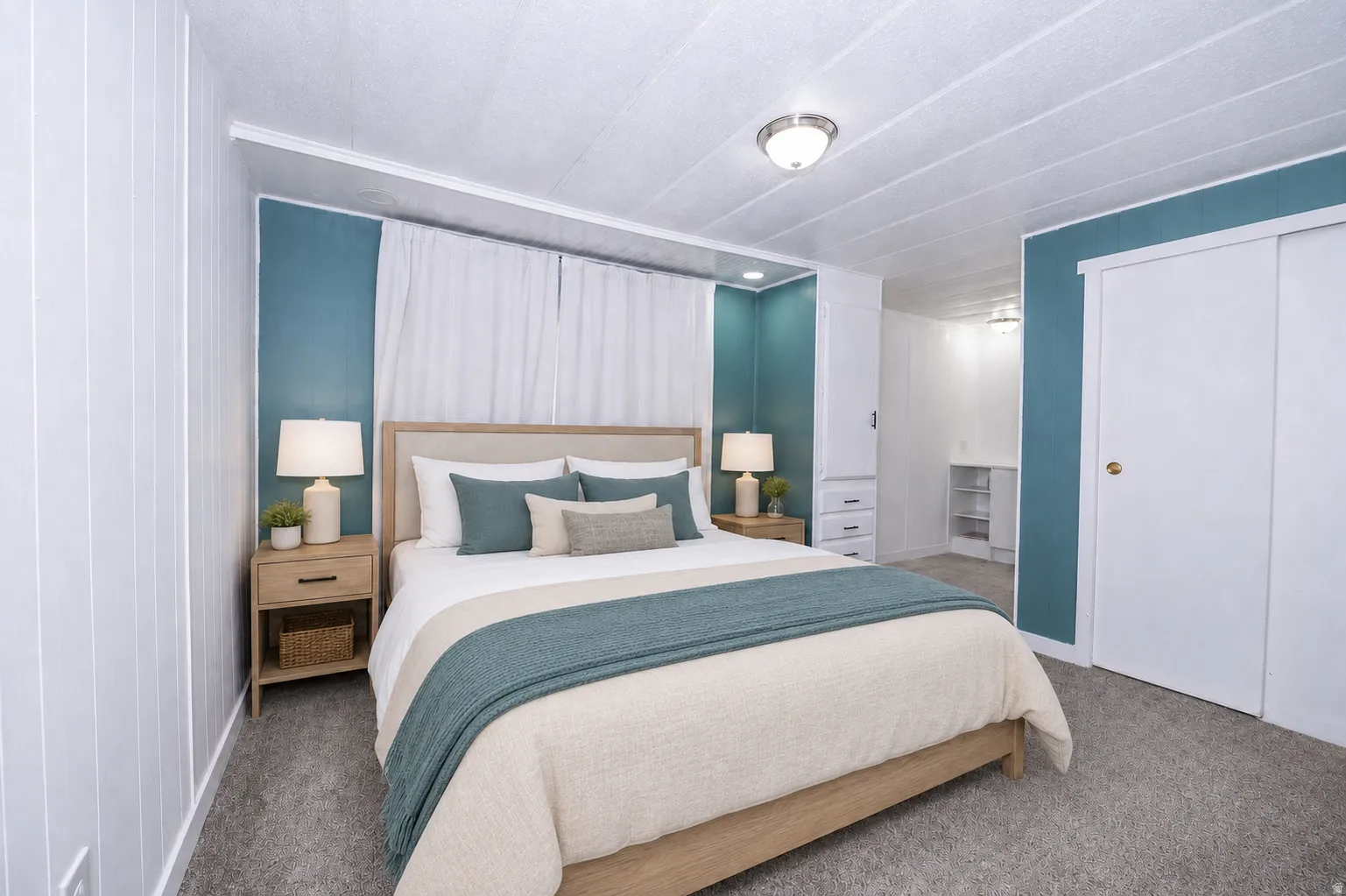 Virtually staged bedroom