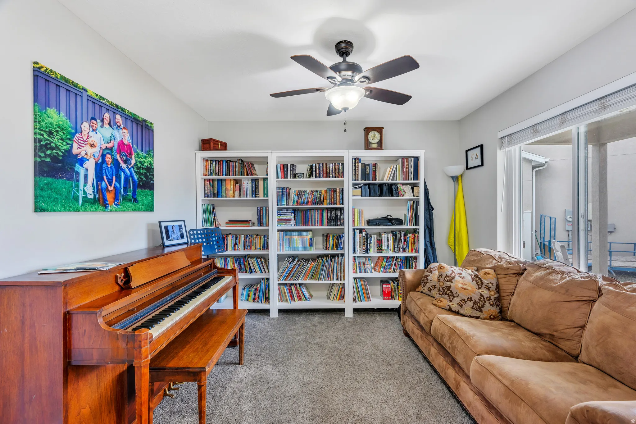 Plush carpeted flooring complementing light-toned walls