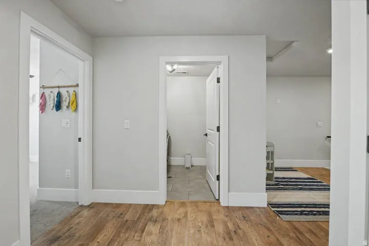 Wood-finish flooring throughout