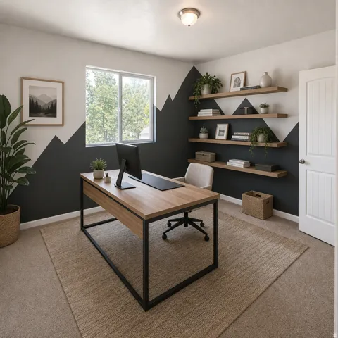 Dedicated room featuring a large window, recessed lighting, and a neutral carpet