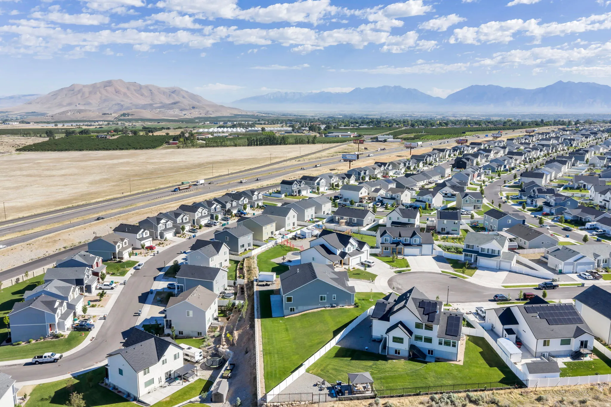 Modern suburban neighborhood