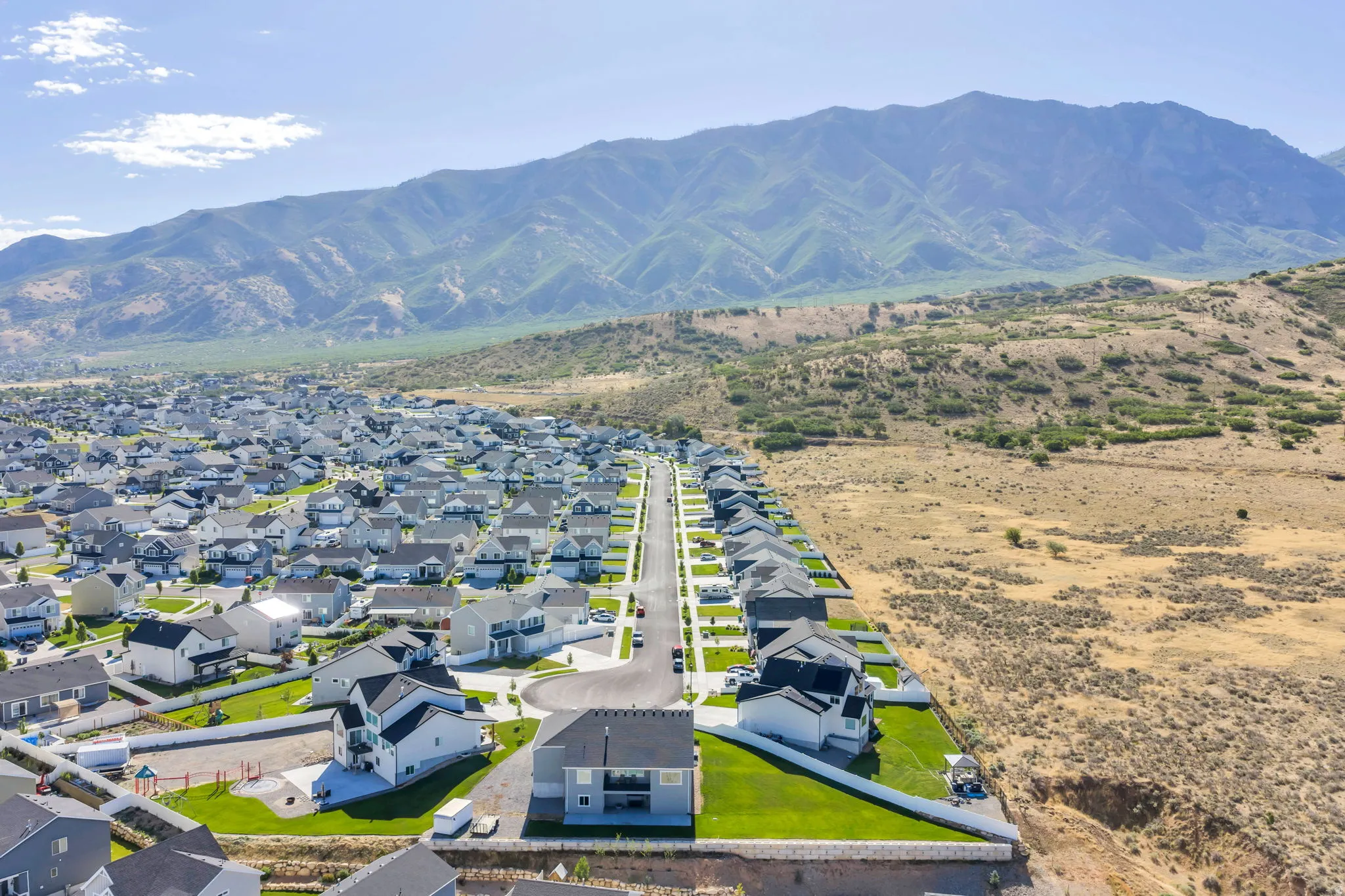 Aerial view near open space