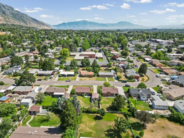 Expansive residential area with a prominent mountain backdrop