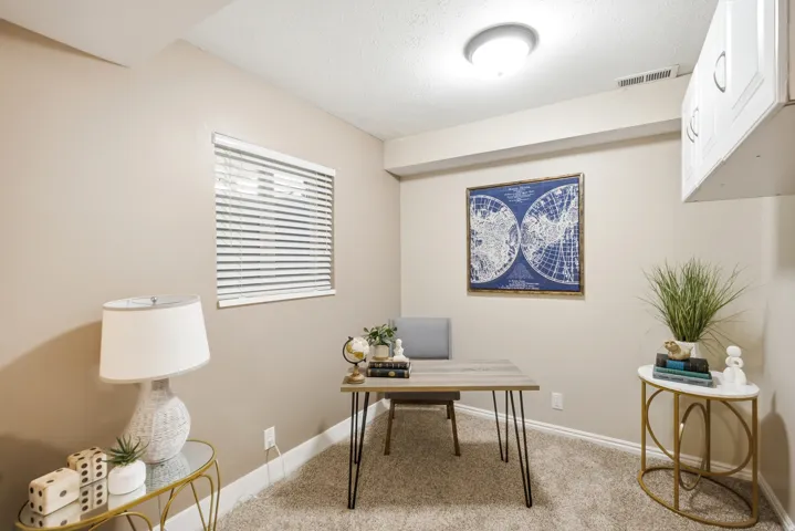 Downstairs Den. Could be used as a 3rd bedroom or fitness area.