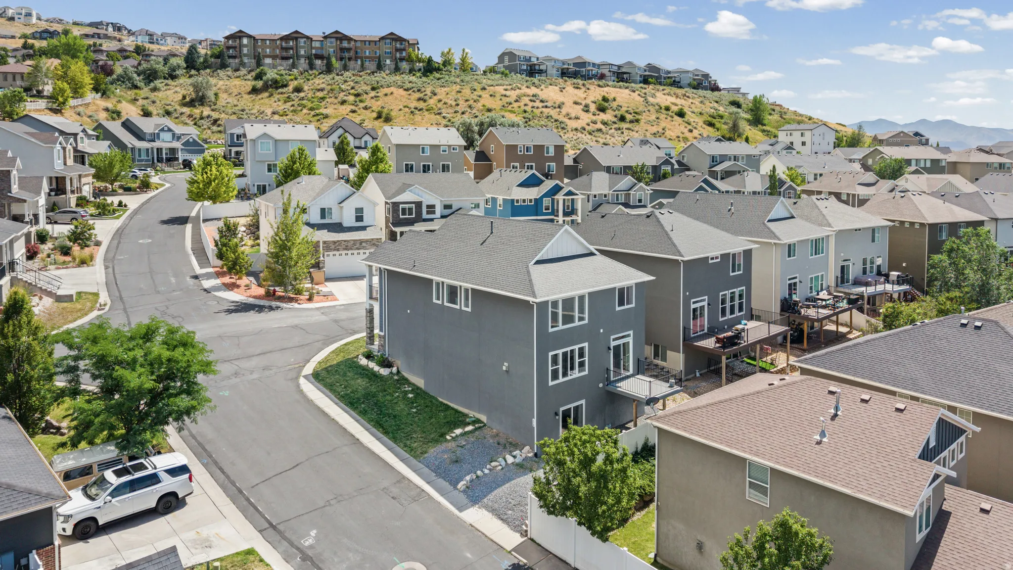 Residential neighborhood featuring paved streets and a variety of architectural styles