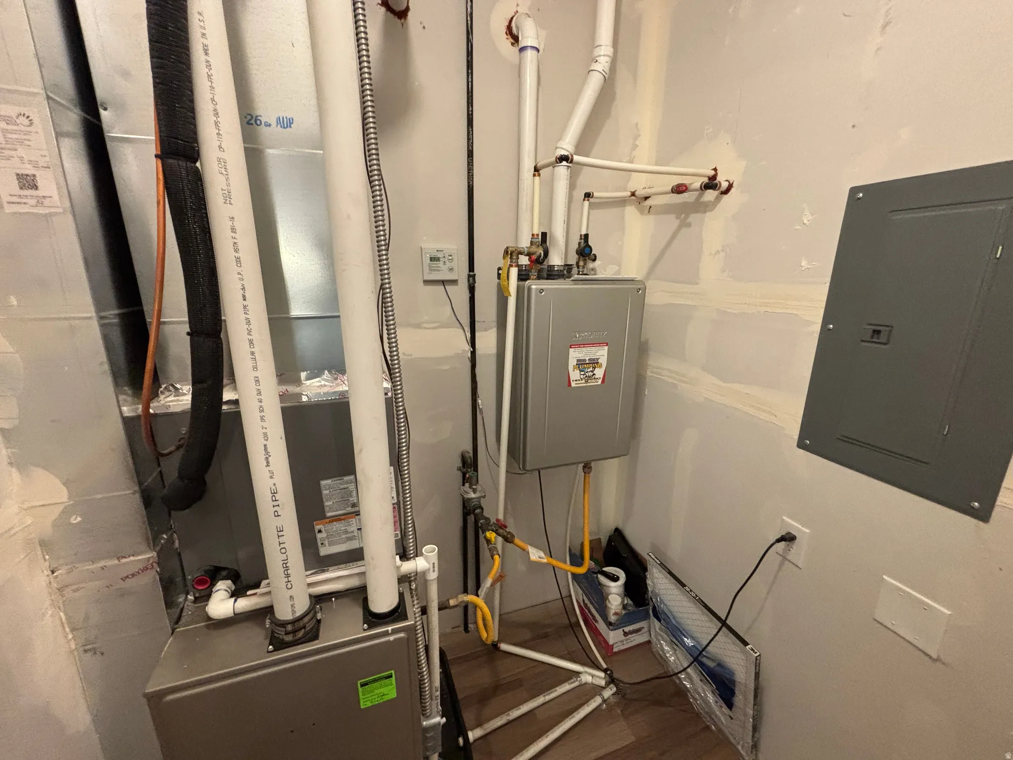 HVAC system with associated ductwork and piping