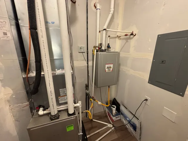 HVAC system with associated ductwork and piping