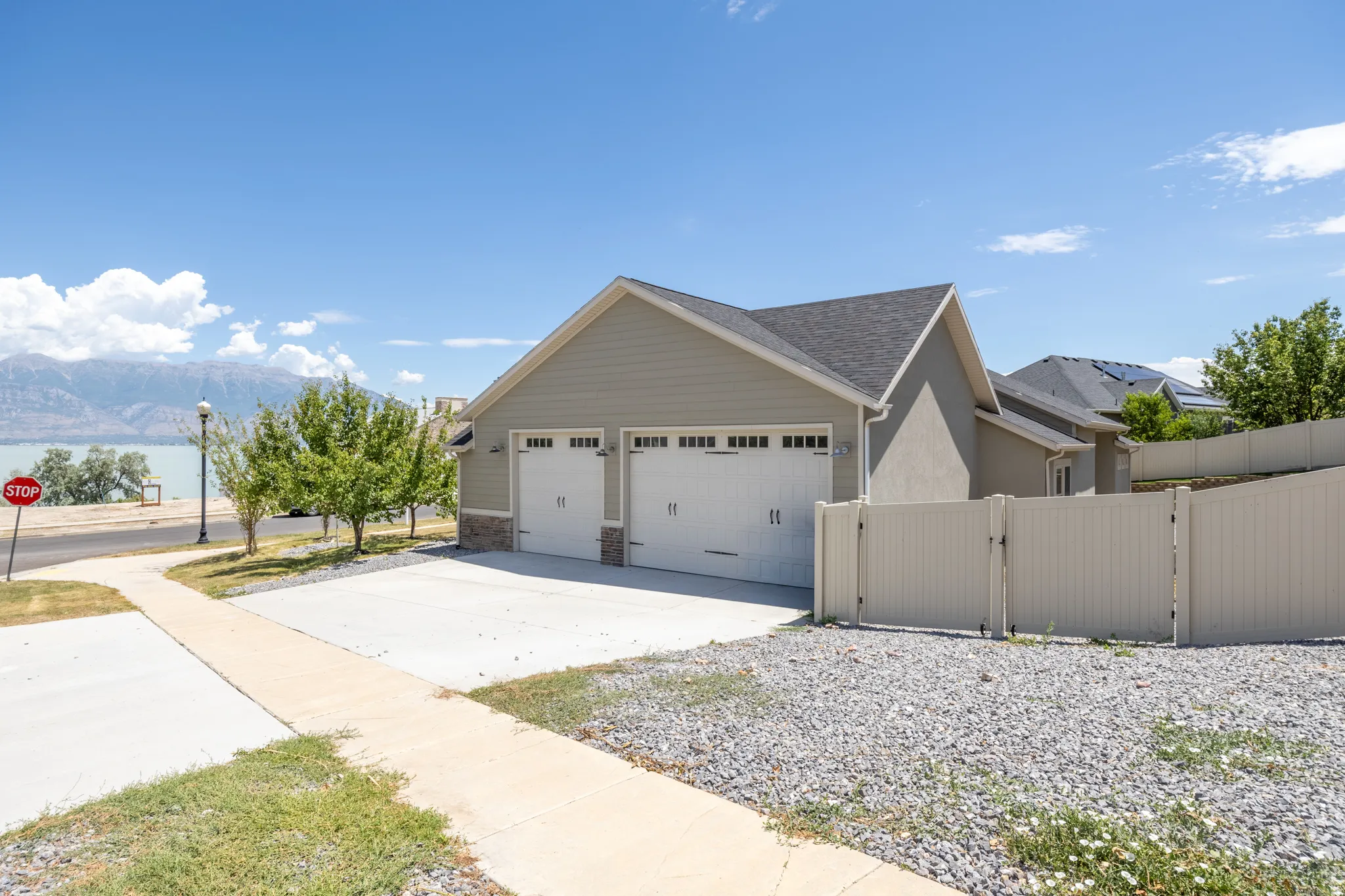 3 car garage with plenty of room to park toys.