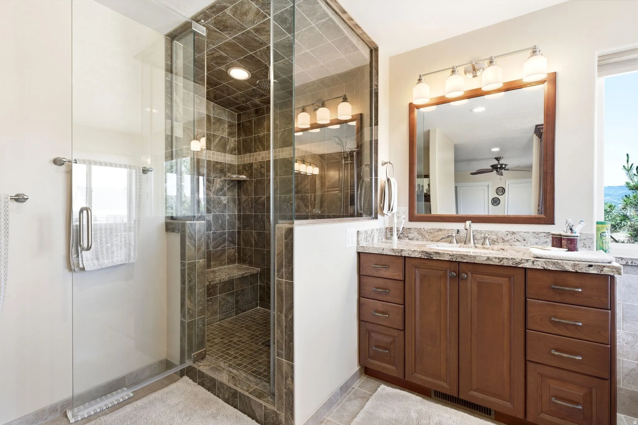 glass steam shower with thermostat