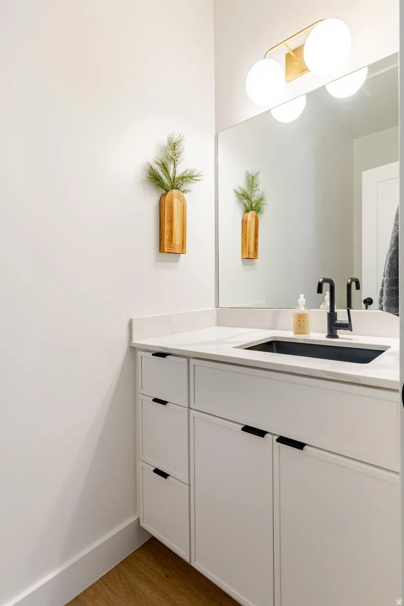 Half bathroom in the main entry hallway.