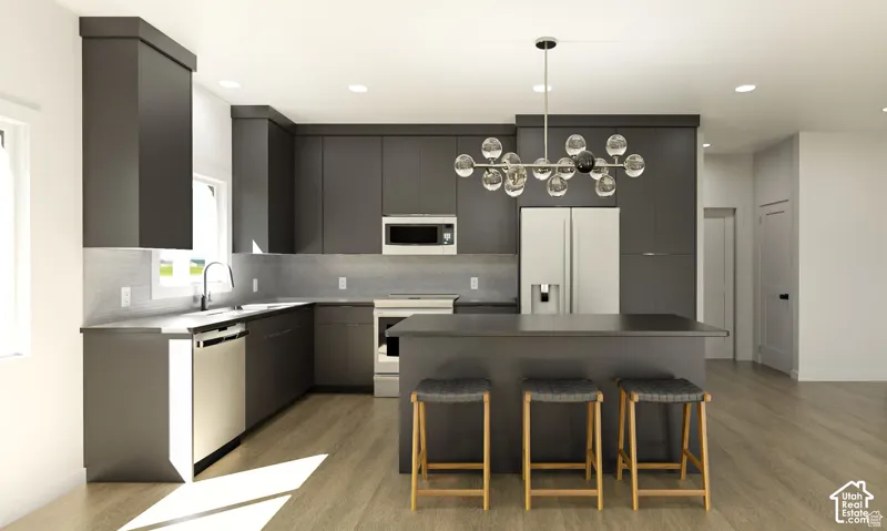 Rendering of kitchen design.