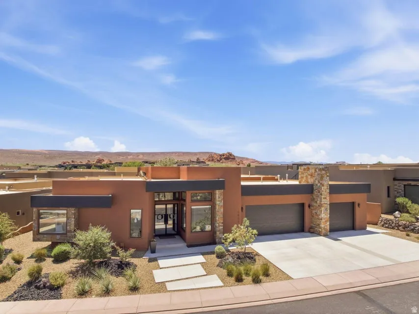 Modern desert-inspired architecture with a flat roofline