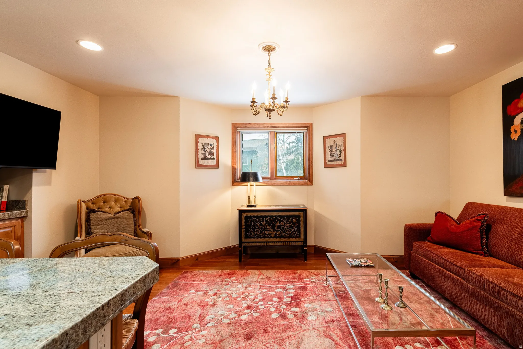 Wood-finish flooring throughout