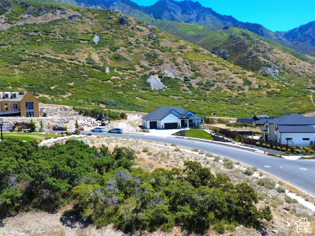 Mountainous terrain providing a natural backdrop to the neighborhood