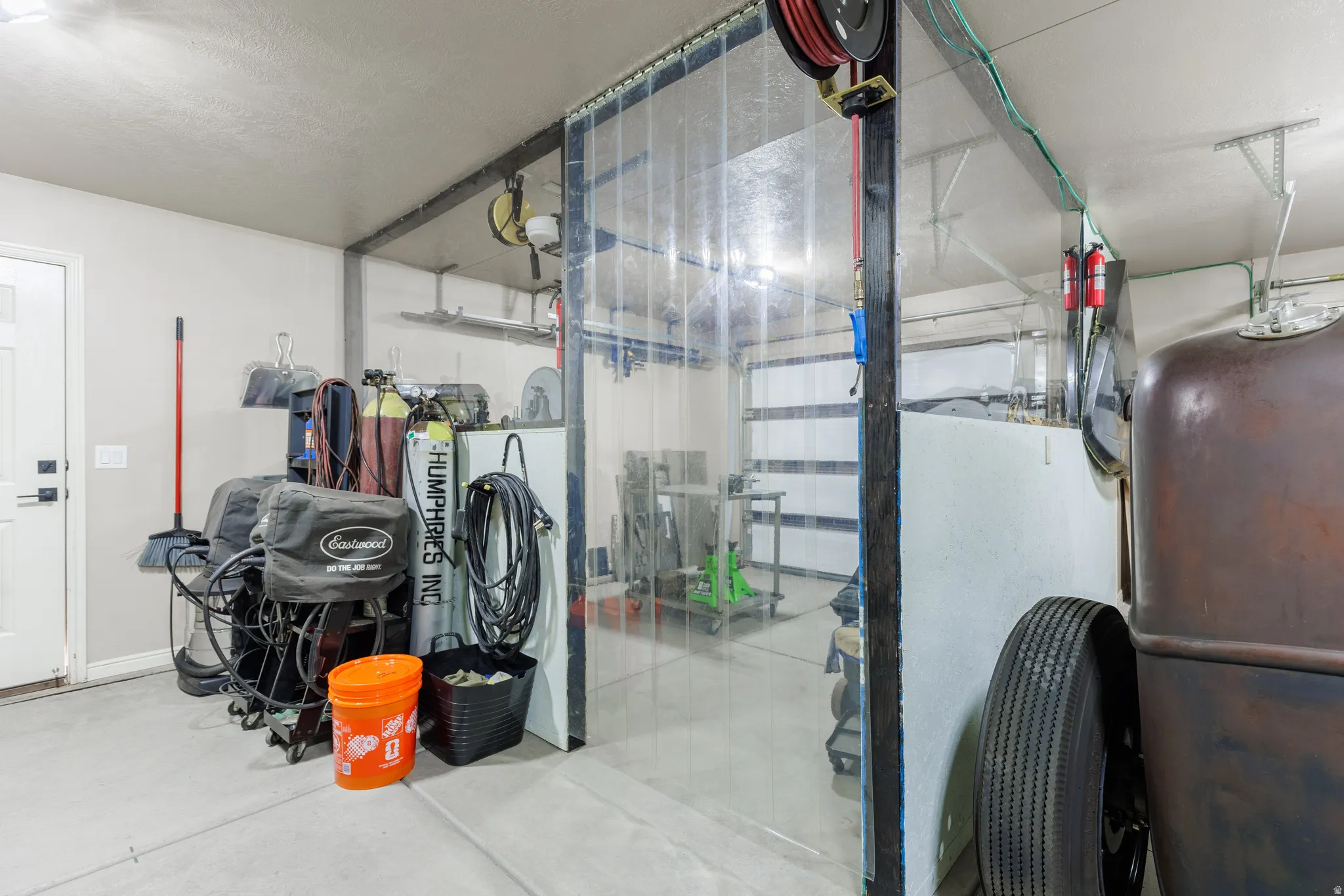 Custom clean room work area in garage