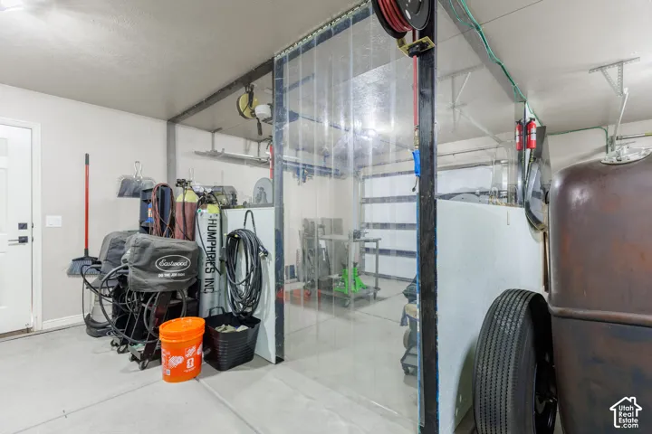 Custom clean room work area in garage