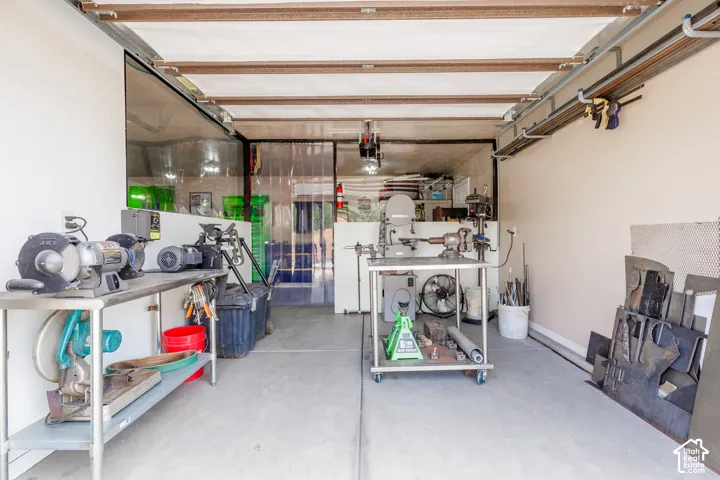 Work shop area in garage