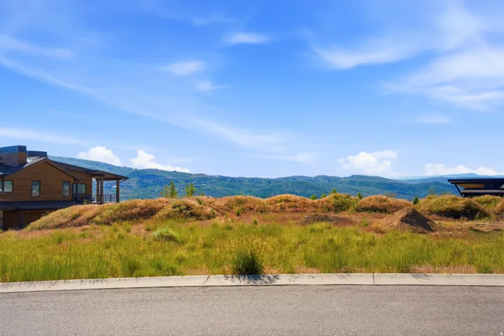 Expansive lot featuring varied terrain and natural vegetation, offering distant mountain scenery