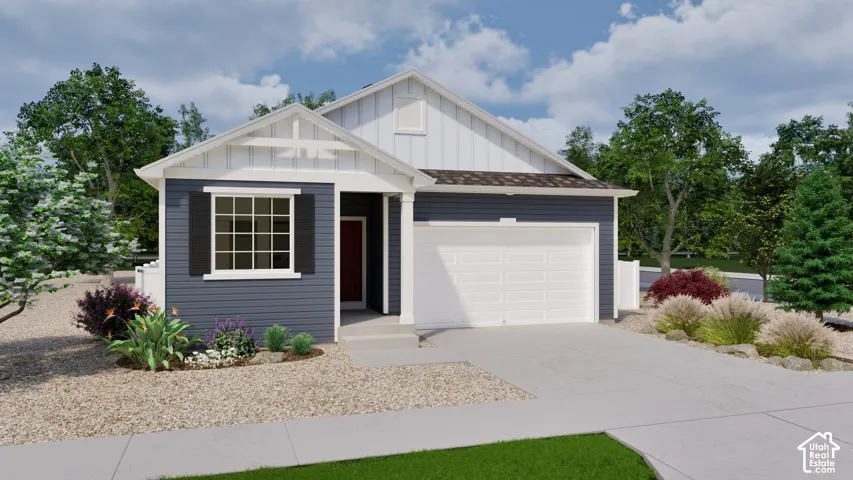 Contemporary exterior with board and batten siding and horizontal paneling