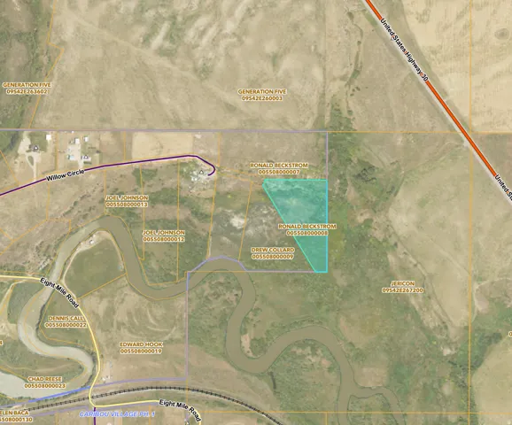 Property Plat Map. Displaying property boundaries, owner names, and parcel identification numbers for the property