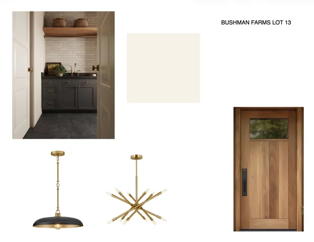 Property Specification Sheet. Displaying material and fixture selections for the property