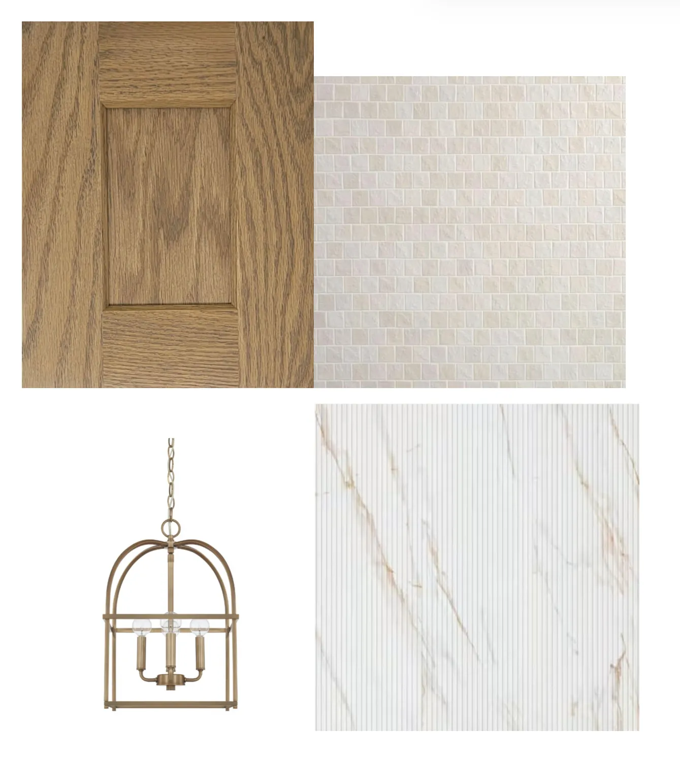 Material Selection. Displaying a collection of interior finishes and a lighting fixture for the property