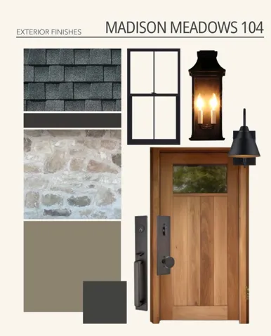 Exterior Finishes Schedule. Presenting the specified materials and components for the property's exterior