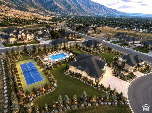 Conceptual Rendering -Backyard Potential with Pool and pickleball court