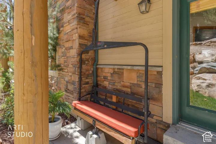 Back patio with view of Chair 129 from Powder Mountains "Timberline" lift