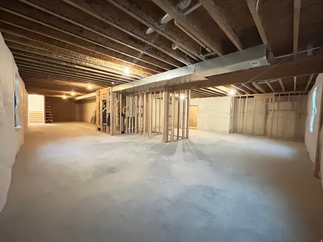 Unfinished basement offering substantial square footage