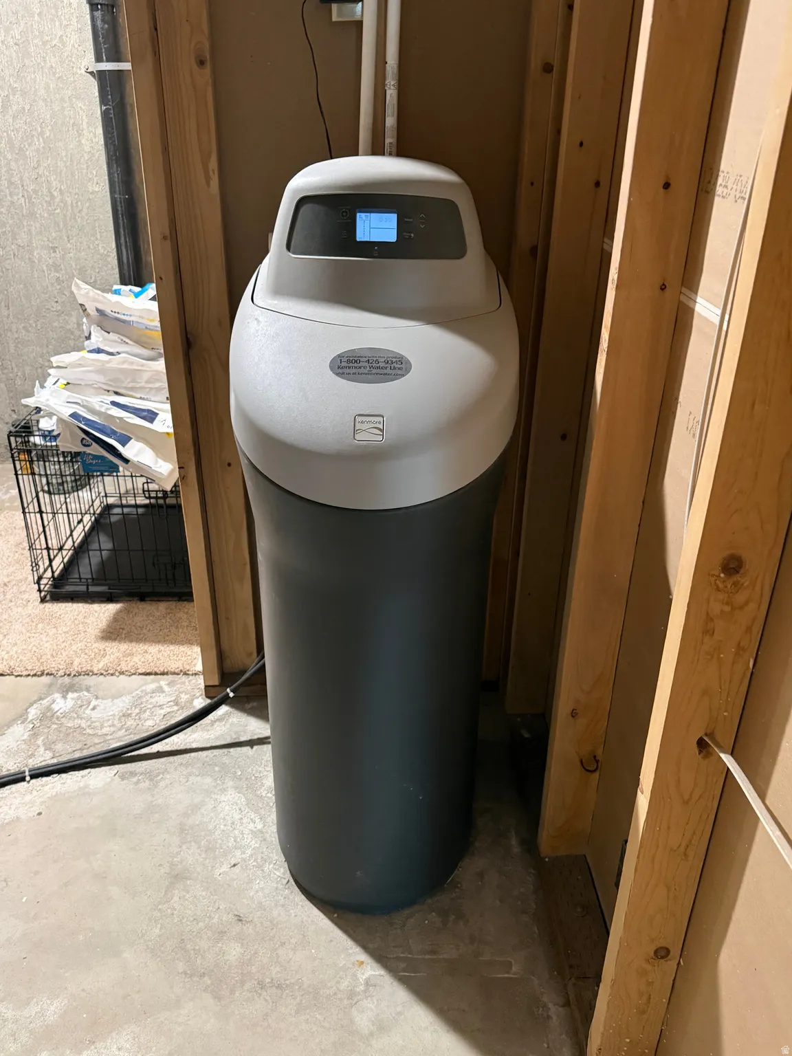 Water softening system with digital display