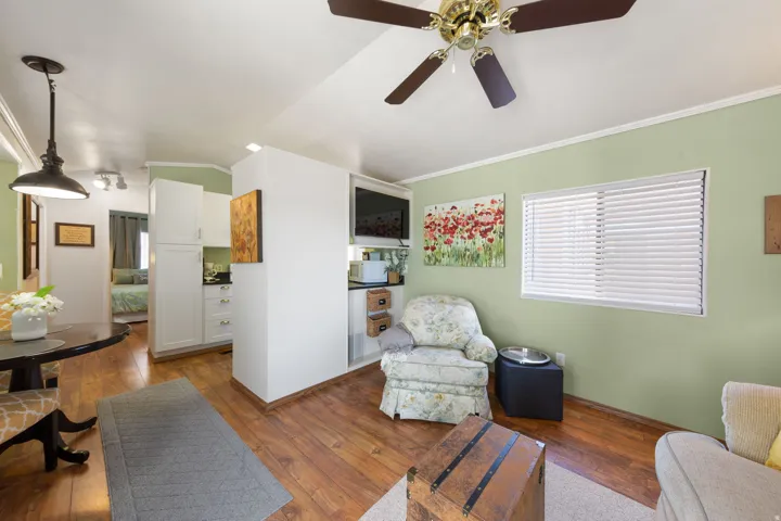 Wood-finish flooring throughout