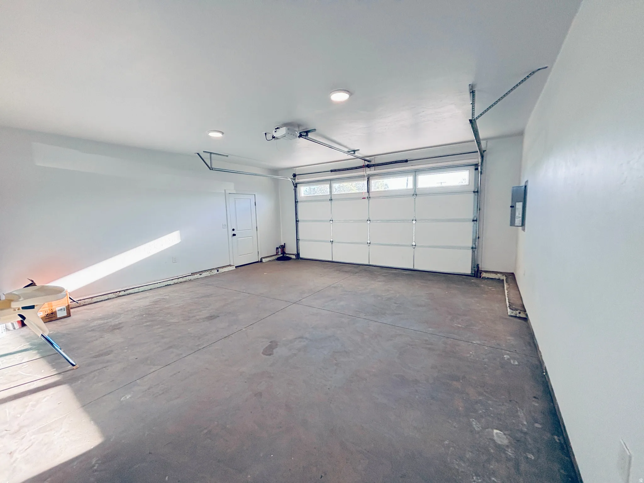 Oversized two car garage.