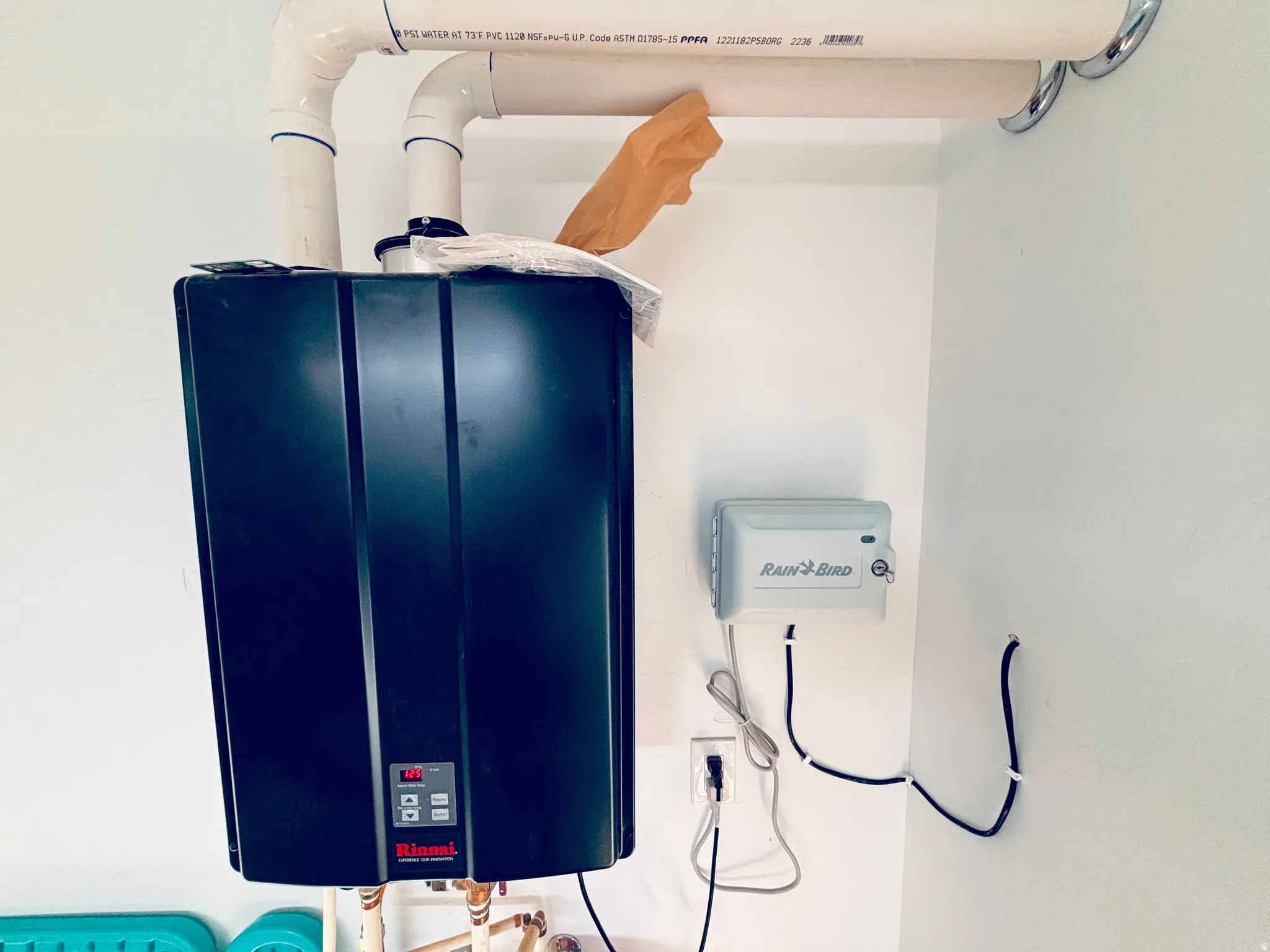 Tankless water heater and irrigation control system