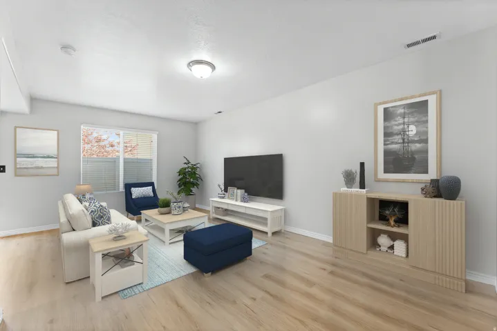 Virtually Staged Oversized & Bright Family Room