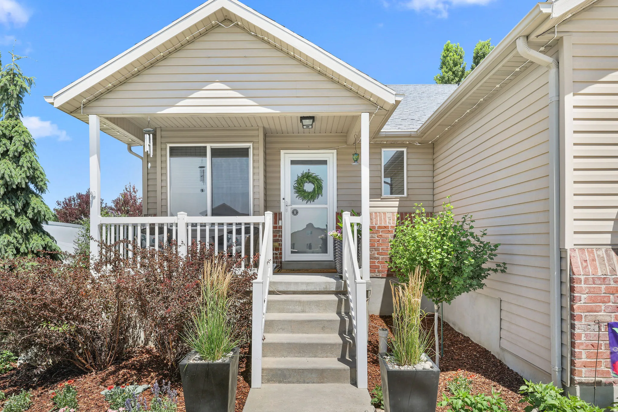 Inviting covered porch