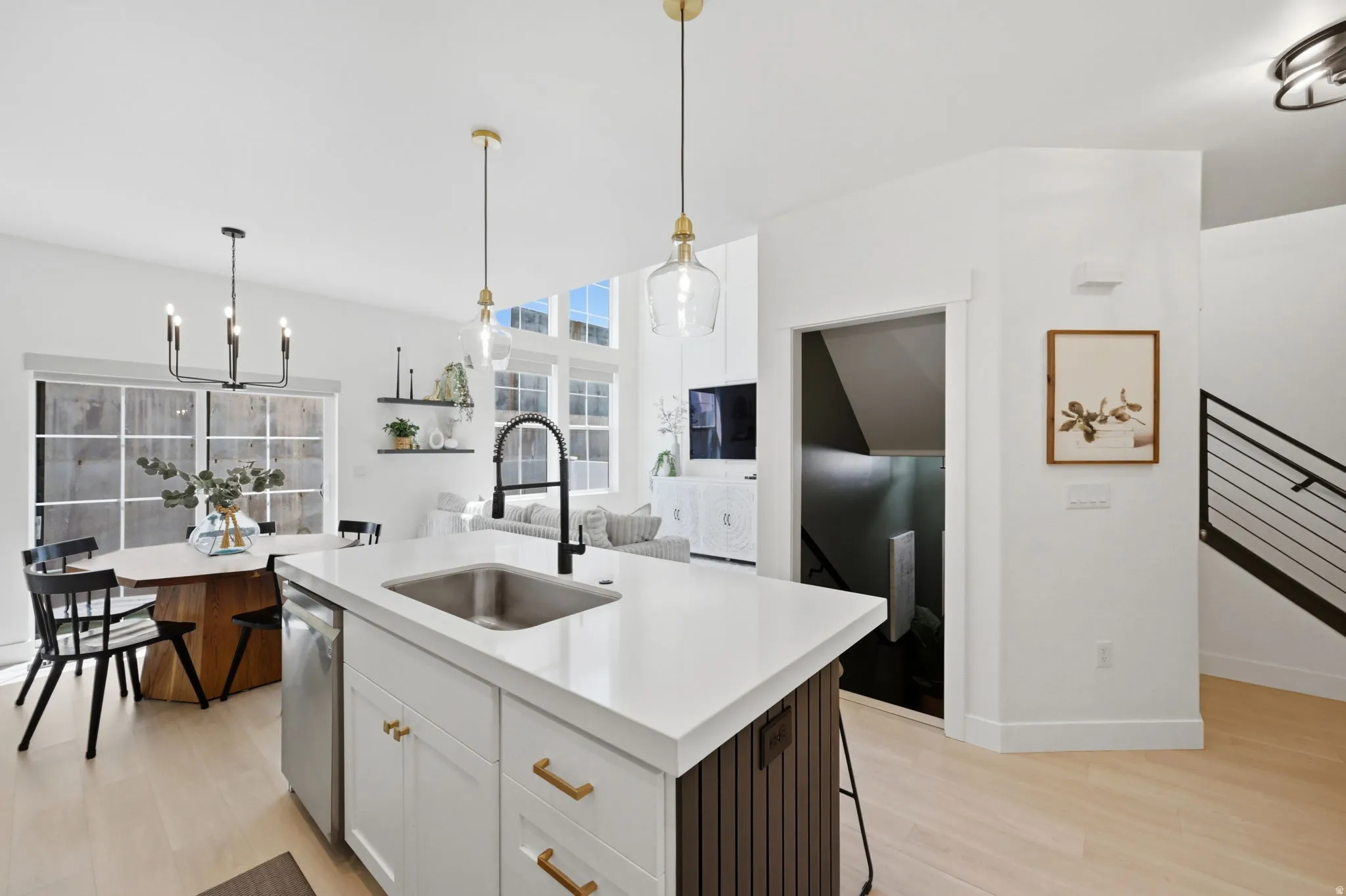 Open concept kitchen and dining
