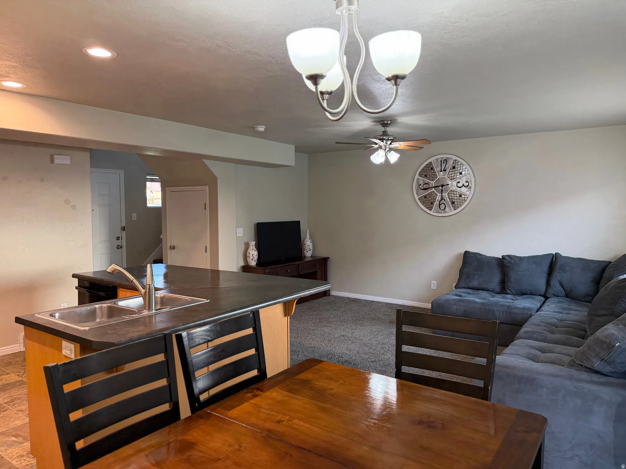Dining area, open concept kitchen and dining.