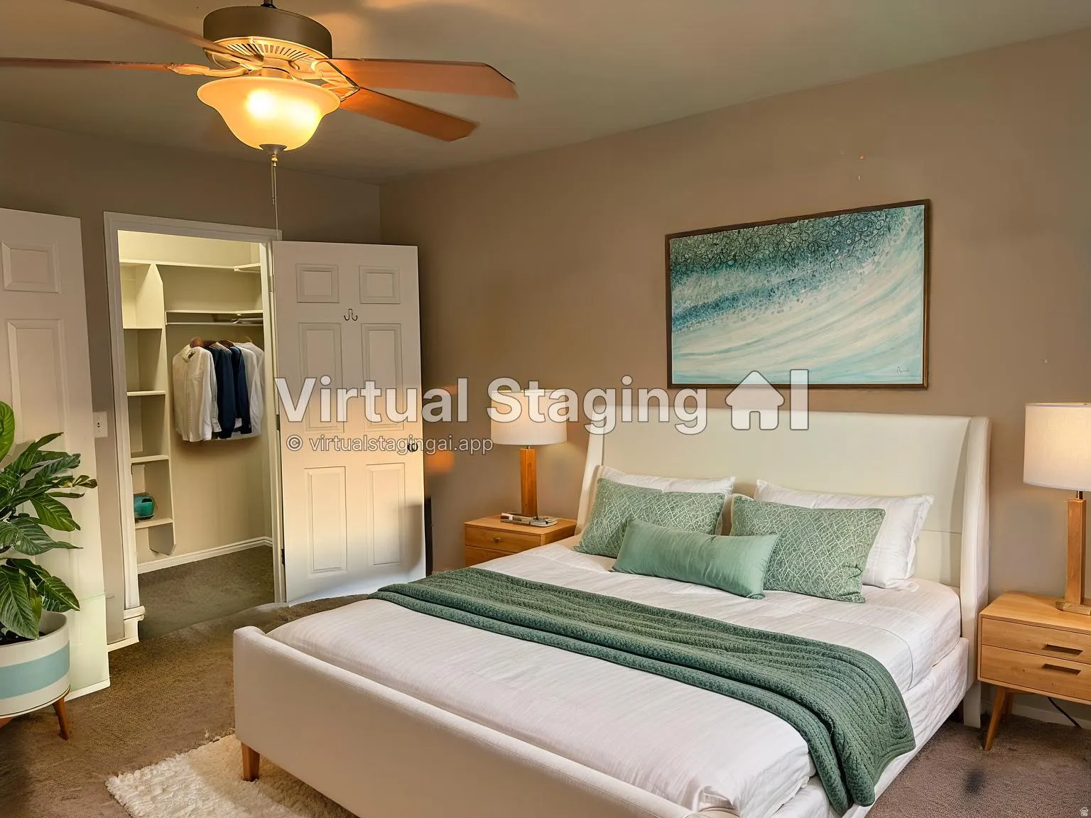Ceiling fan with integrated lighting