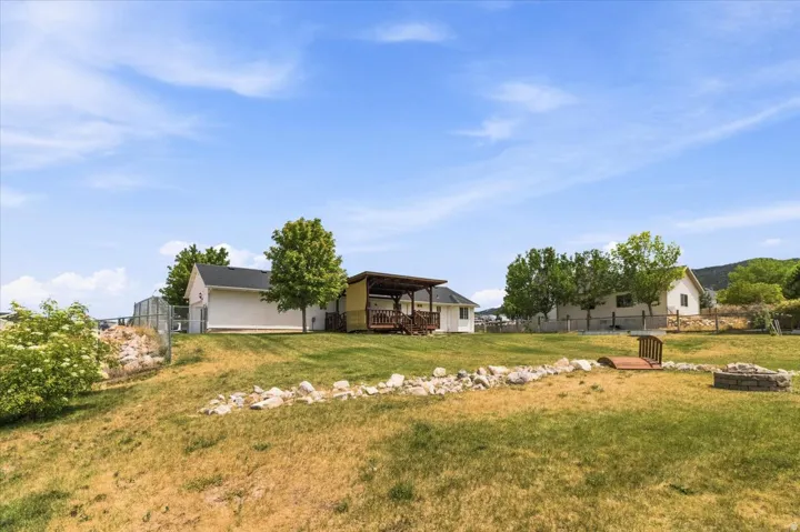 Backyard with firepit