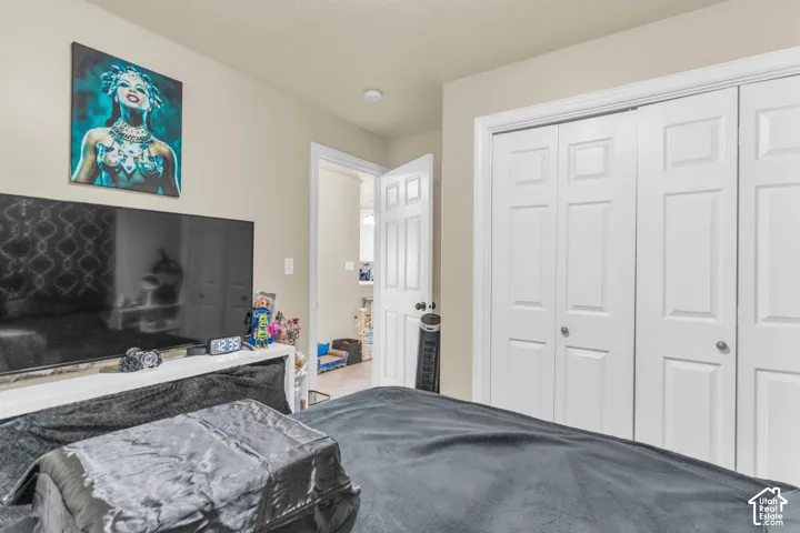 Double bi-fold closet doors with white paneling